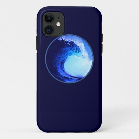 blauwe golf met coole surf stijl Case-Mate iPhone case (Achterkant)