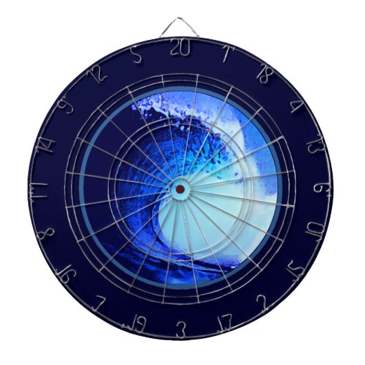 blauwe golf met coole surf stijl dartbord (Voorkant)