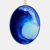 blauwe golf met coole surf stijl keramisch ornament (Rechts)