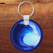 blauwe golf met coole surf stijl sleutelhanger (Voorkant)