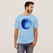 blauwe golf met coole surf stijl t-shirt (Voorkant volledig)