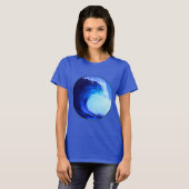 blauwe golf met coole surf stijl t-shirt (Voorkant volledig)