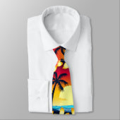 Blauwe golf op zonsopgang stropdas (Gebonden)