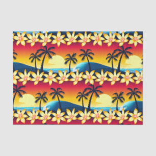 Blauwe golf op zonsopgang tissuepapier