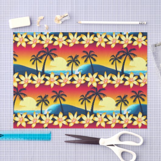 Blauwe golf op zonsopgang tissuepapier (Craft)