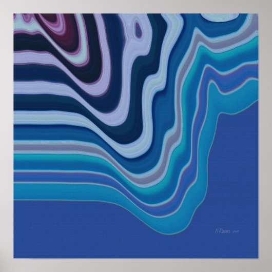 Blauwe Golf Poster (Voorkant)