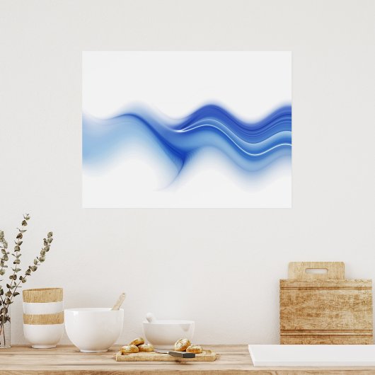 Blauwe golf poster (Keuken)