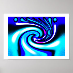 Blauwe golf poster