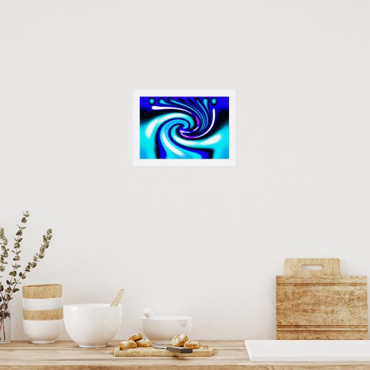 Blauwe golf poster (Keuken)