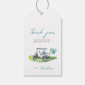 Blauwe Golf Putt Putt Feestcadeautag Cadeaulabel (Voorkant)