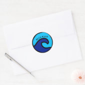 Blauwe golf ronde sticker (Envelop)