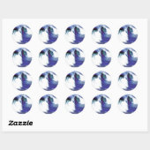 Blauwe golf ronde sticker (Vel)