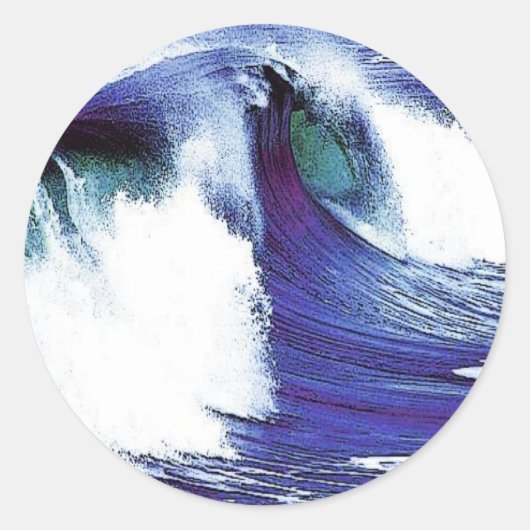 Blauwe golf ronde sticker (Voorkant)