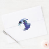 Blauwe golf ronde sticker (Envelop)