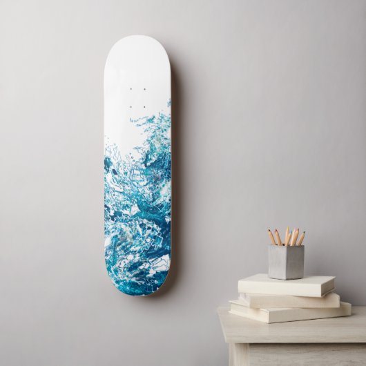 Blauwe golf Skateboard (Muurkunst)