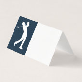 Blauwe golf-thema verjaardagsplaats kaarten (Voorkant)