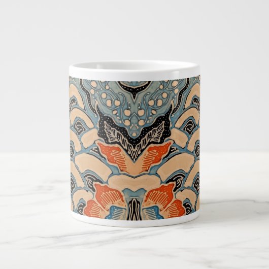 Blauwe Golf van Cultuur Batik Speciale Mok (Voorkant)