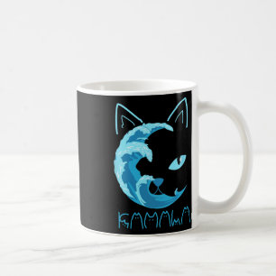 Blauwe golf van kat dames kamala kat typografie al koffiemok