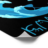 Blauwe golf van kat dames kamala kat typografie al poster (Hoek)