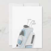 Blauwe golf verjaardagsparty uitnodiging (Achterkant)