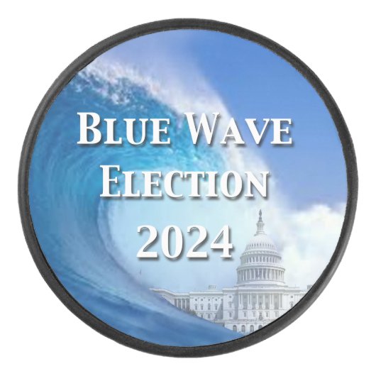 Blauwe golf verkiezingen 2024 hockey puck (Voorkant)