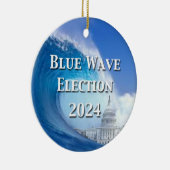 Blauwe golf verkiezingen 2024 keramisch ornament (Rechts)