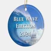 Blauwe golf verkiezingen 2024 keramisch ornament (Links)