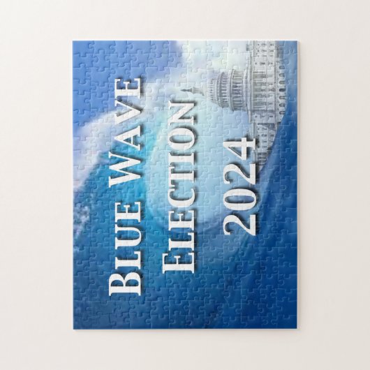 Blauwe golf verkiezingen 2024 legpuzzel (Verticaal)