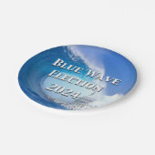 Blauwe golf verkiezingen 2024 papieren bordje (Gekanteld)