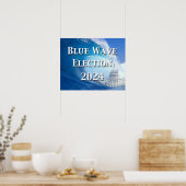 Blauwe golf verkiezingen 2024 poster (Keuken)