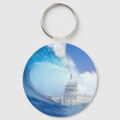 Blauwe golf verkiezingen 2024 sleutelhanger (Achterkant)