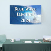 Blauwe golf verkiezingen 2024 spandoek (Beurs)