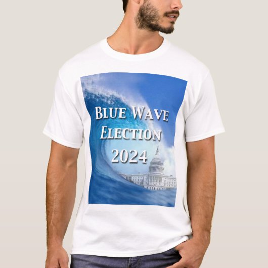 Blauwe golf verkiezingen 2024 t-shirt (Voorkant)