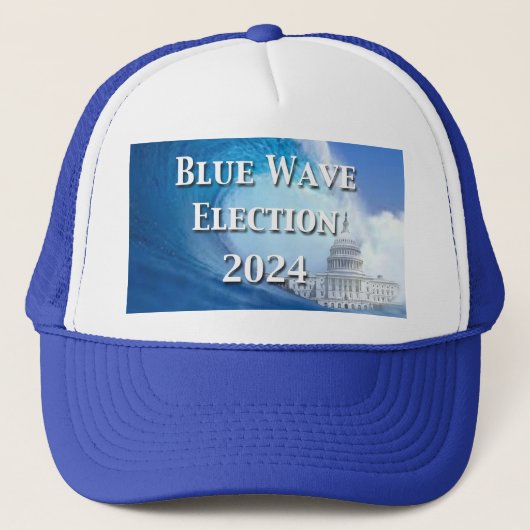 Blauwe golf verkiezingen 2024 trucker pet (Voorkant)