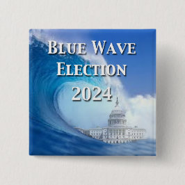 Blauwe golf verkiezingen 2024 vierkante button 5,1 cm