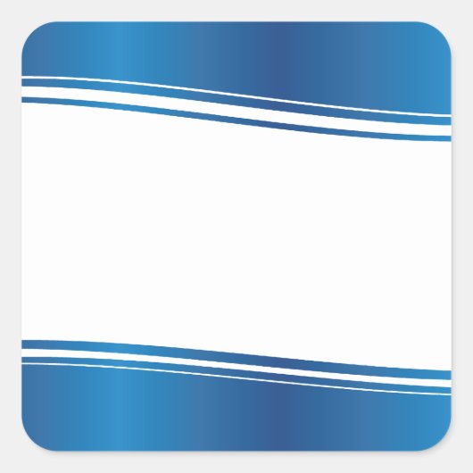 Blauwe golf vierkante sticker (Voorkant)
