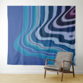 Blauwe Golf Wandkleed (In Situ (horizontaal))