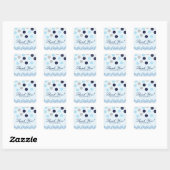 Blauwe Golf Waterverf Kunst Strand Favor Stickers (Vel)