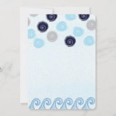 Blauwe Golf Waterverf Kunst Strand Zomer Uitnodigi Kaart (Achterkant)