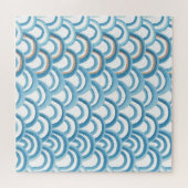 Blauwe golf waterverf, naadloos schilderen. legpuzzel (Horizontaal)