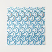 Blauwe golf waterverf, naadloos schilderen. wandkleed (Voorkant (horizontaal))