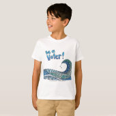 Blauwe golf - Wees een kiezer T-shirt (Voorkant volledig)