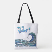 Blauwe golf - Wees een Tas voor kiezers (Achterkant)