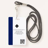 Blauwe golf | Werknemersfoto ID Bedrijfsbeveiligin Badge (Achterkant met draagriem)