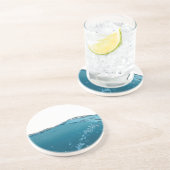 Blauwe golf wissen zandsteen onderzetter (Zijkant)