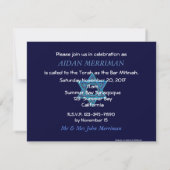 Blauwe golfbalk Mitzvah Kaart (Achterkant)