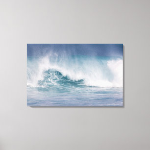 Blauwe golfbreker, Maui, Hawaii, Verenigde Staten Canvas Afdruk