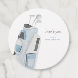 Blauwe golfclub dank u cadeau label