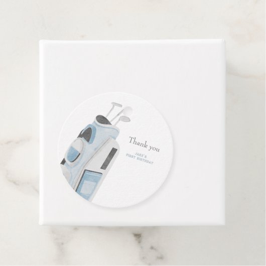 Blauwe golfclub dank u cadeau label (In situ)