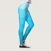 Blauwe-golfgradiëntontwerp Leggings (Rechts)